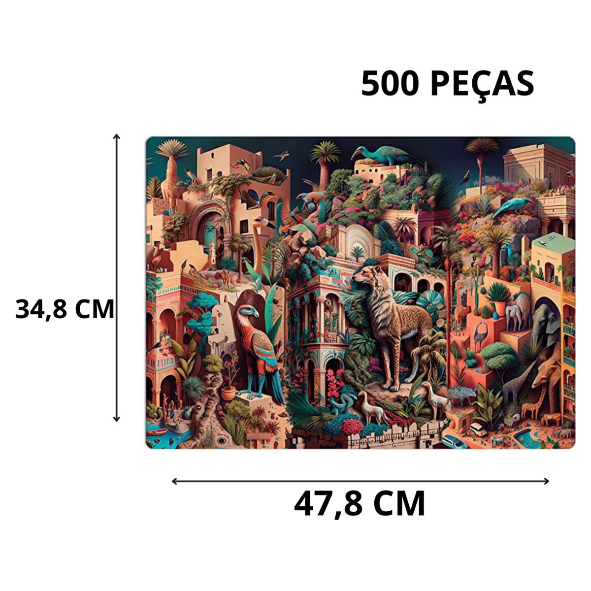 Quebra-cabeça I.A. Civilização Selvagem 500 Peças - Toyster Quebra-cabeça I.A. Civilização Selvagem 500 Peças - Toyster